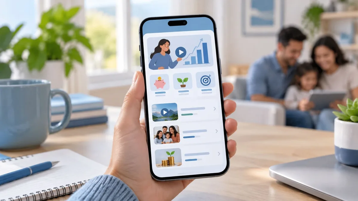 Contenido educativo en teléfono celular