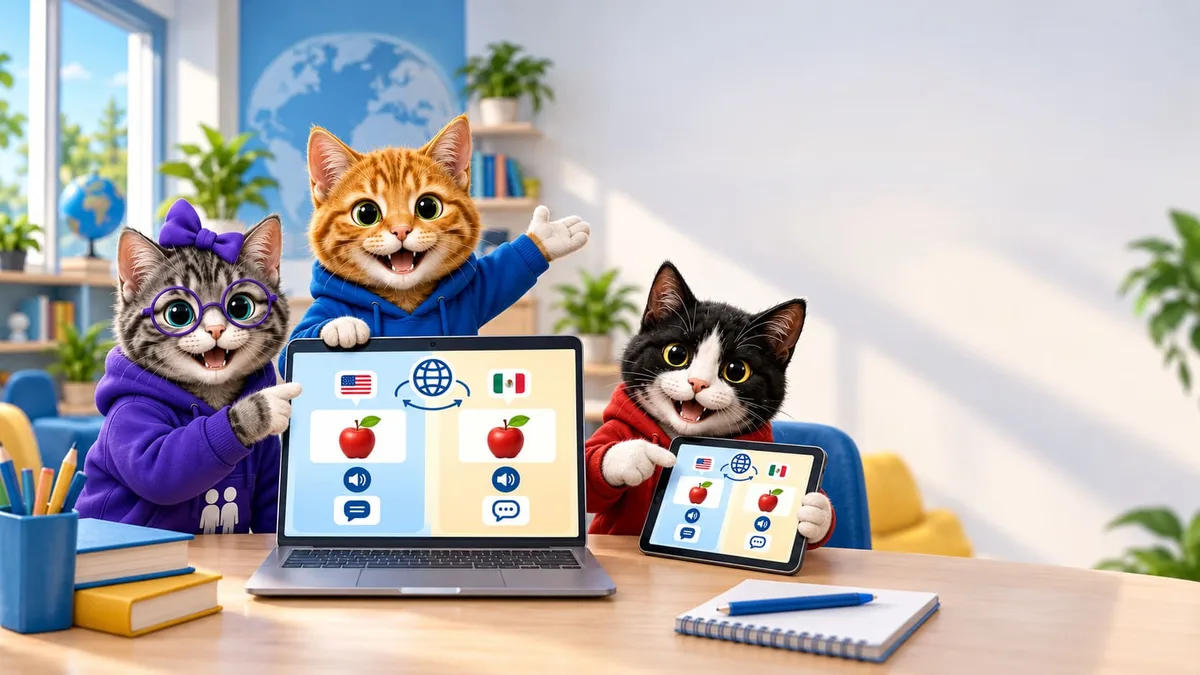 Contenido educativo bilingüe español e inglés