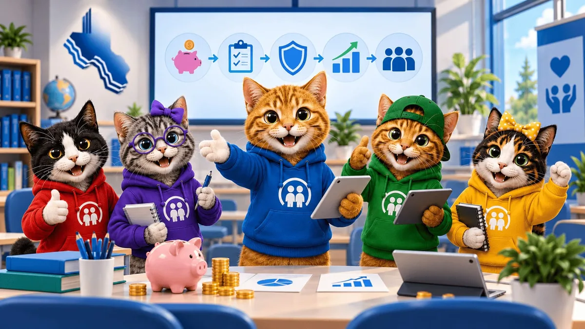 Gatitos Cooperativistas presentando el Sistema Educativo