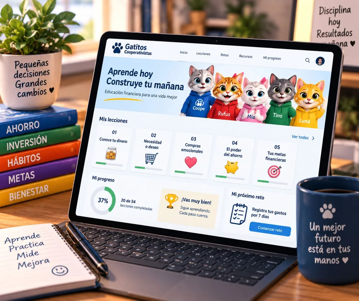 Contenido educativo en laptop o tablet
